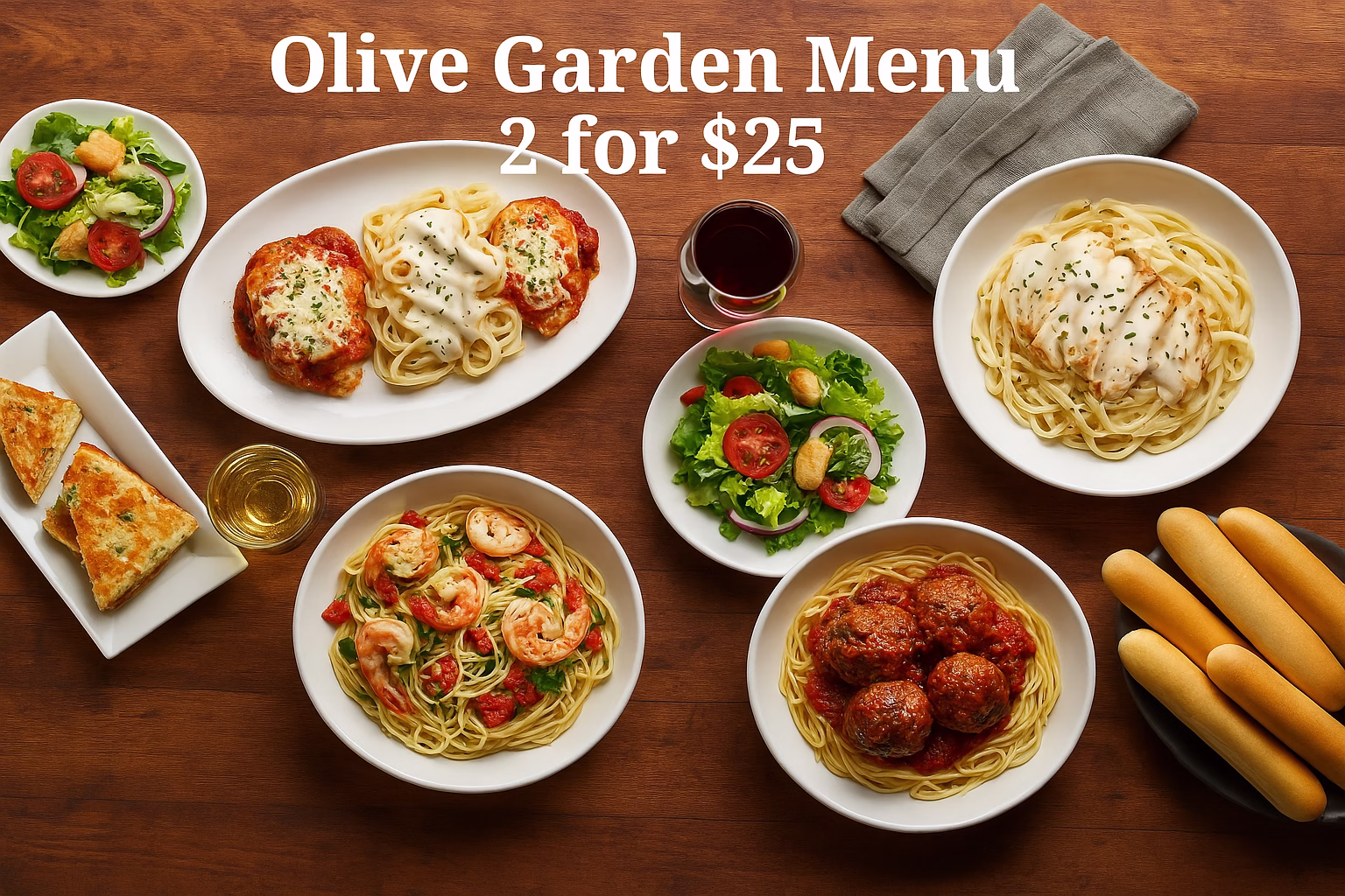 olive garden menu 2 for $25